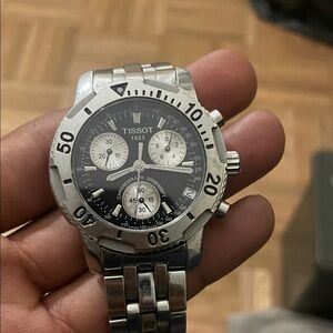 Tissot Silver and Black Chronograph Watch